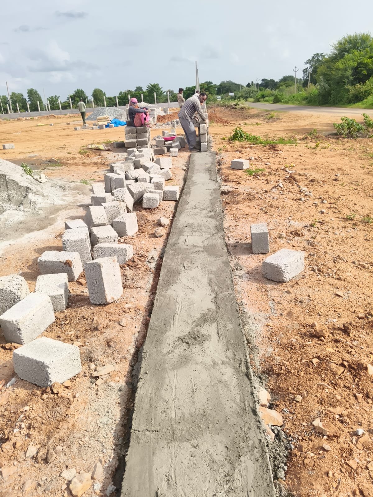 Viraaditya Meadows — site development, compound wall and internal road
